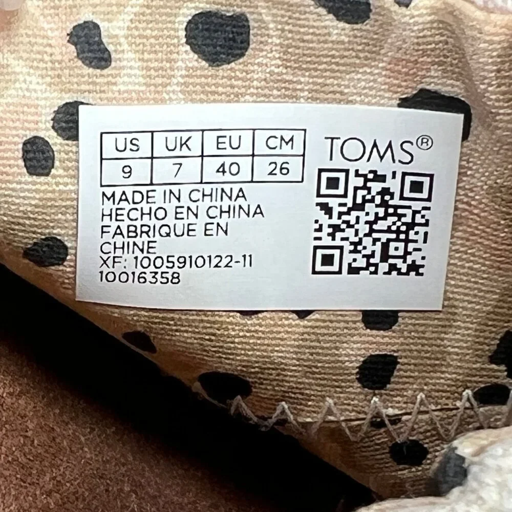 Toms Marisol Wedge Sandals Women's 9 Cream Canvas Espadrille Ankle Strap‎ Shoes